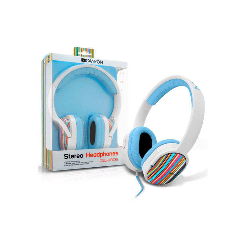 Auriculares Canyon CNL-HP03S Stripes White Auriculares Canyon CNL-HP03S Stripes White