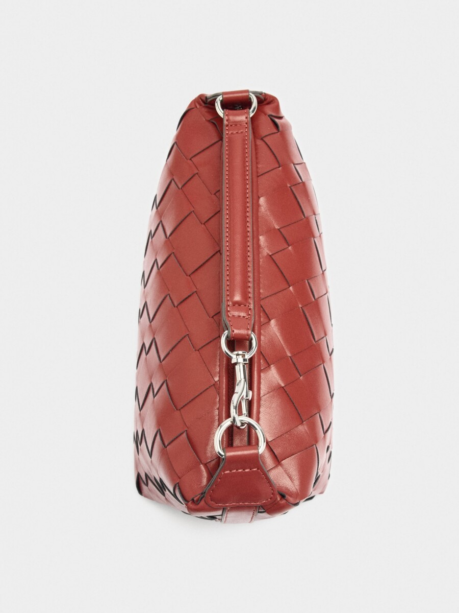 Bolso De Mano Trenzado rojo