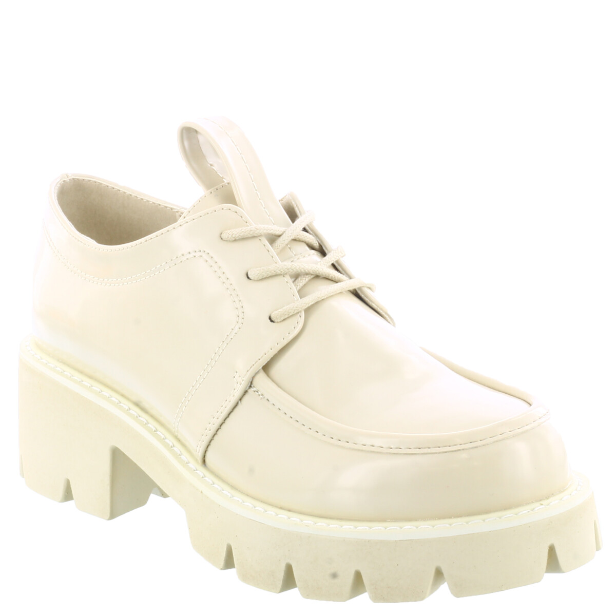 Zapato mocasín TOKYO con taco y plataforma acordo MissCarol - Offwhite 