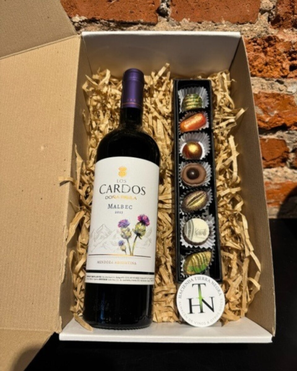 Pack Los Cardos Malbec + bombones artesanales 