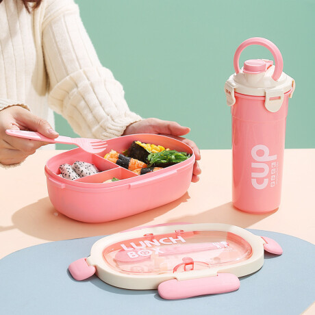 Set De Lonchera Escolar Completo Rosa