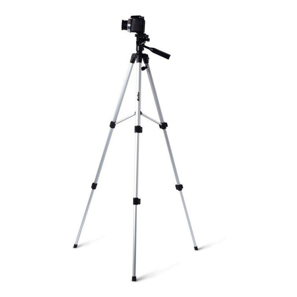 Tripode Profesional Celular 360° Pies De Goma + Estuche Variante Color Plateado