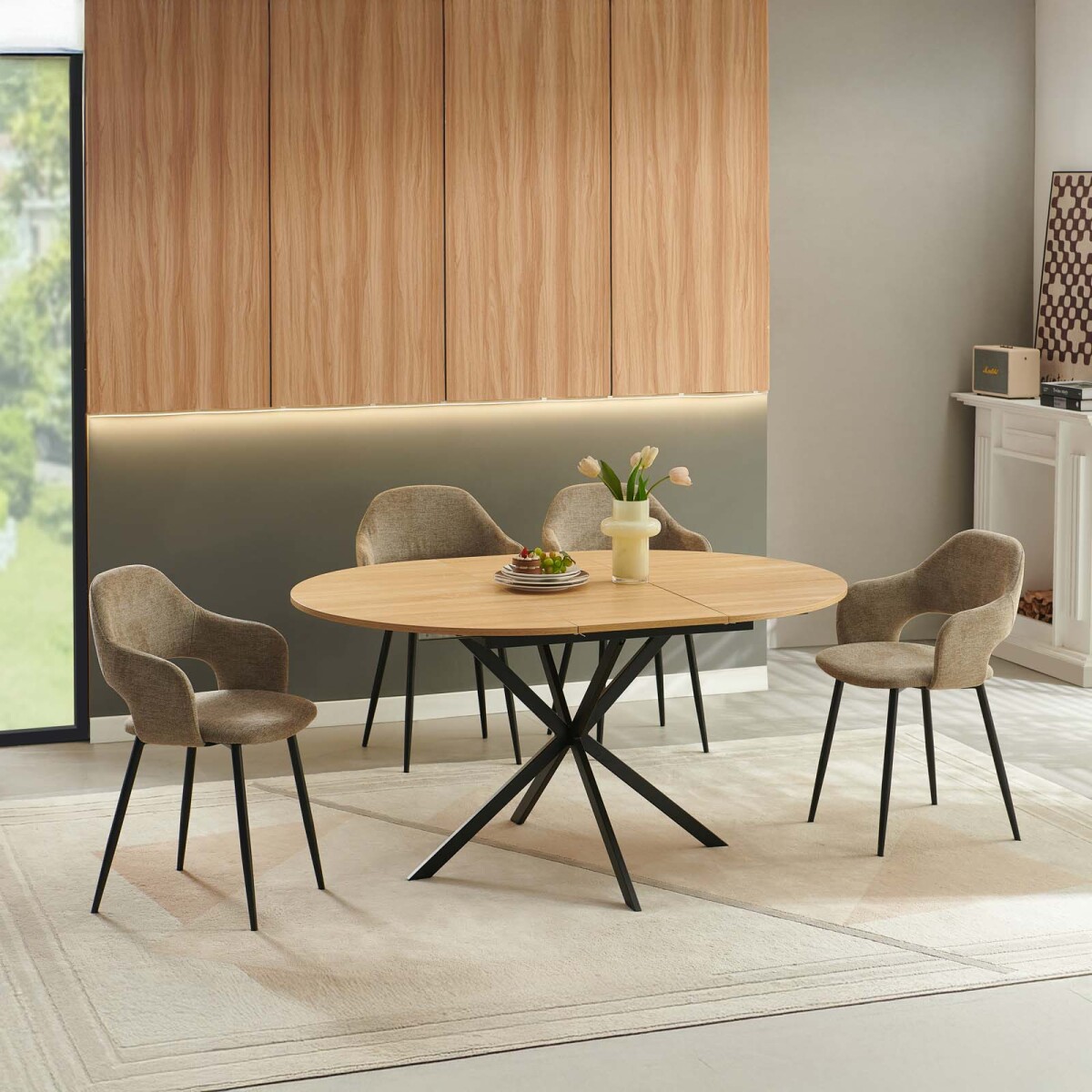 JUEGO DE COMEDOR - MDF-Y-METAL DARIA 