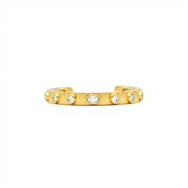 Brazalete Pune-Plata Rodinada con micra oro 18k-Piedra Topacio Azul-BR2001 conpiedra