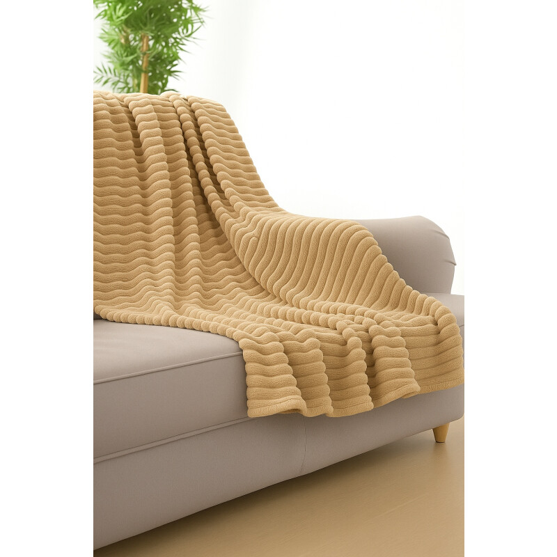Manta Frazada Polar Suave Invierno 2 plazas Abrigada Beige