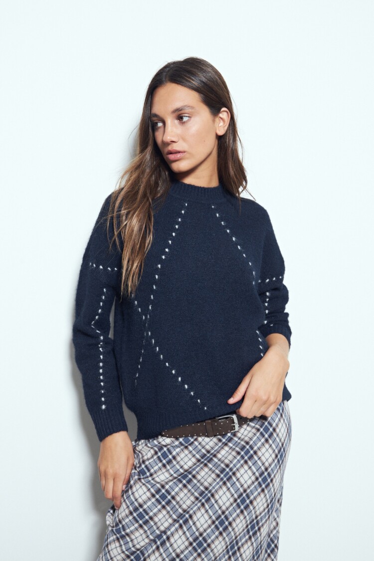 SWEATER CREW Azul Marino