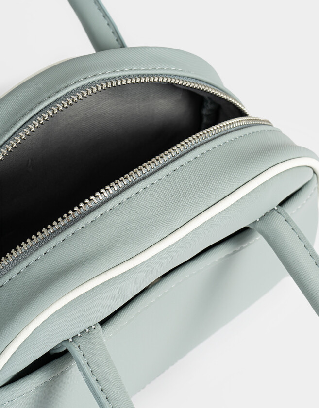 Bowling Cartera Bowling Con Charm - Gris Claro