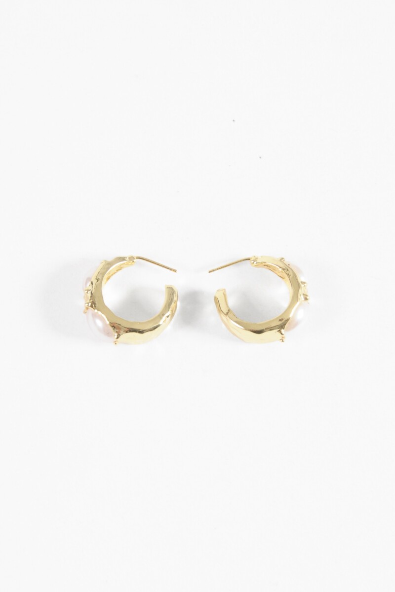 Aros detalle perla dorado