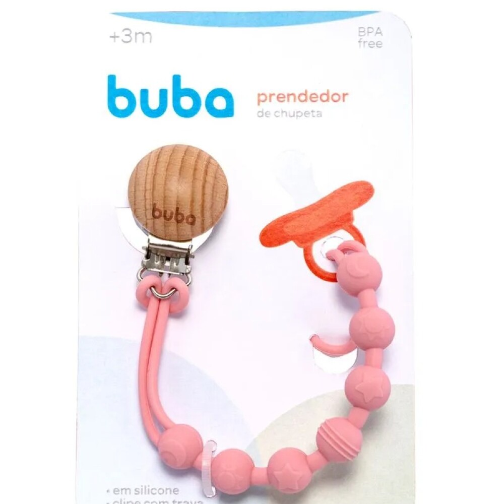 Clip bambu silicona BUBA new rosa