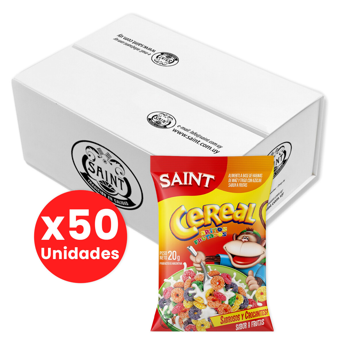 Caja X50 Paquetes de Cereales Azucarados Saint 20G 