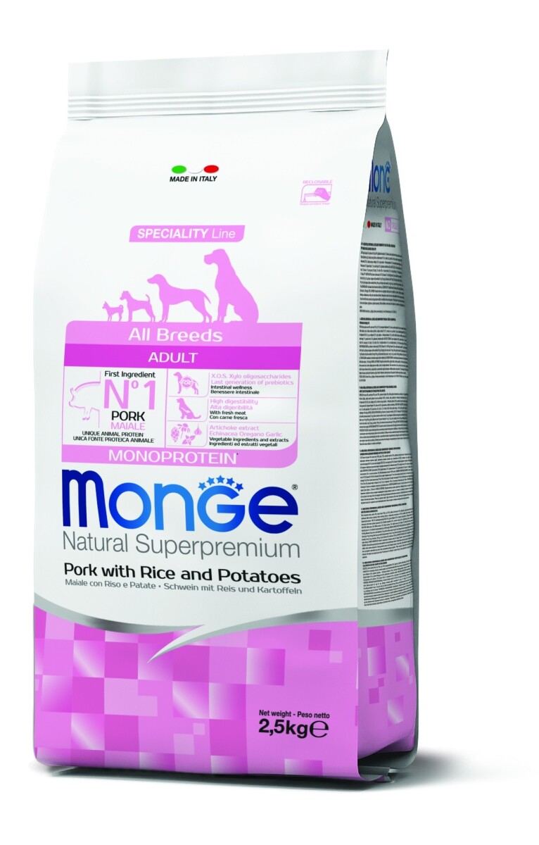MONGE MONOPROTEÍNA ALL BREEDS ADULT PORK 2.5 KG 
