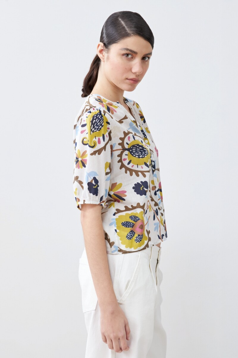 Camisa estampada blanco