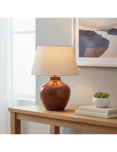 LAMPARA DE MESA CERAMICA D30x39CM MARRON LAMPARA DE MESA CERAMICA D30x39CM MARRON