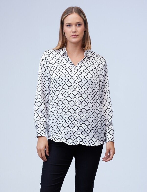 Camisa Satén Print BLANCO/NEGRO