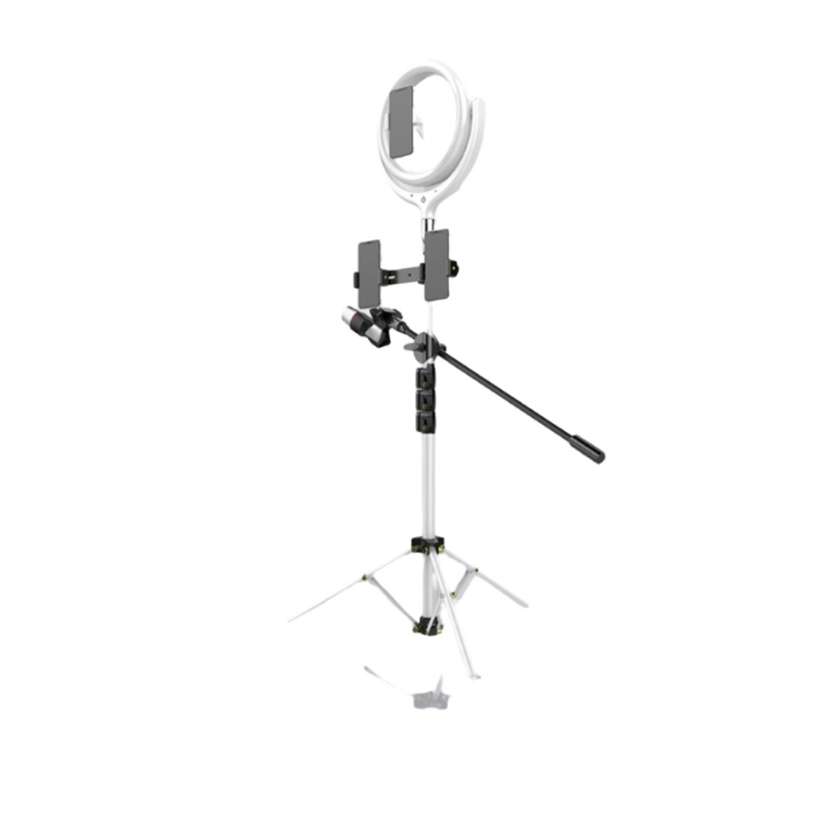 Tripode con aro de luz 12' 1.7m video photography light kit f-539b White