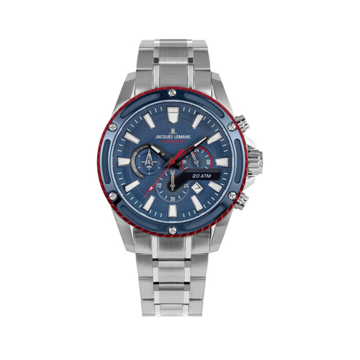 Reloj Jacques Lemans con Malla de Acero y Esfera Redonda Reloj Jacques Lemans con Malla de Acero y Esfera Redonda