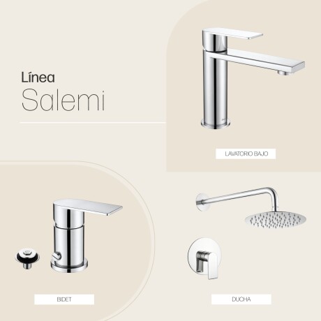 JUEGO COMPLETO DE GRIFERIA CROMO AQUALIA LINEA SALEMI CROMO