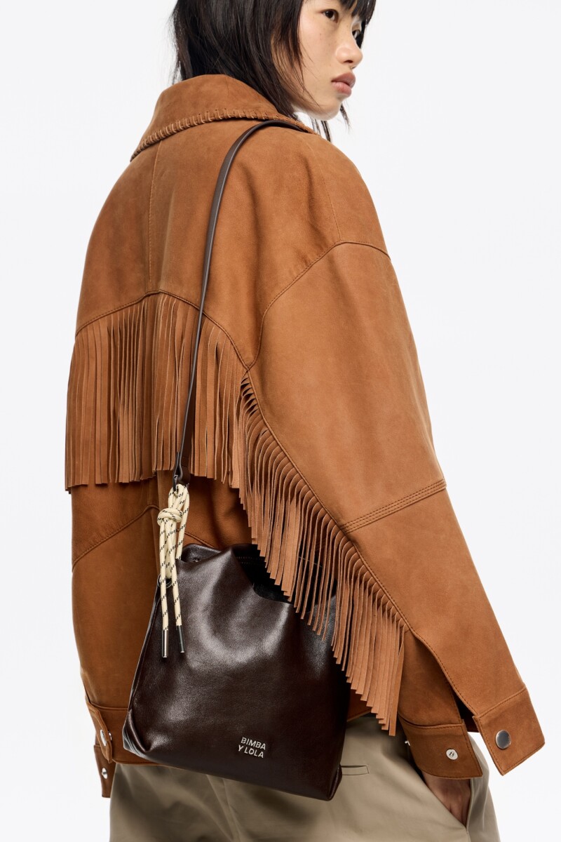 BOLSO DE MANO PIEL NEGRO Cafe