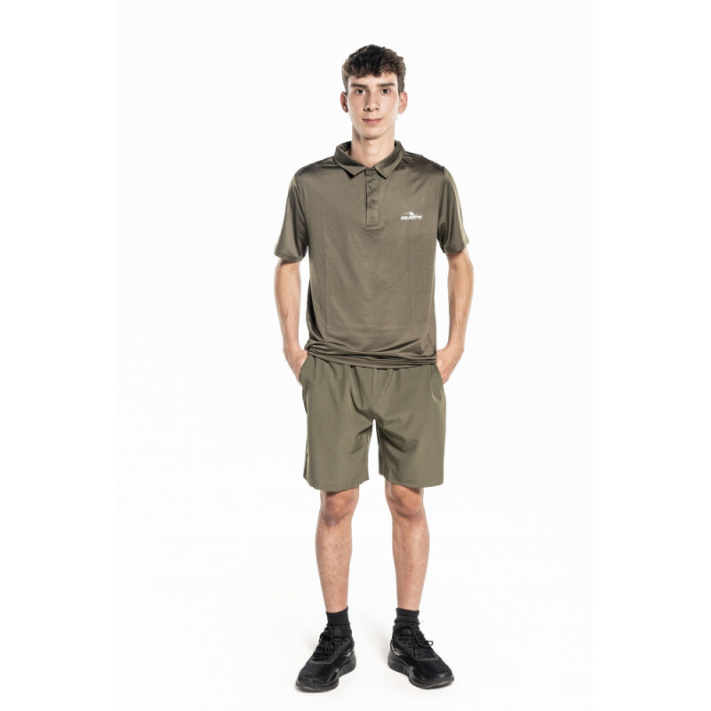 RAPID POLO T-SHIRT MEN BLACK VERDE MILITAR COLOR LISO