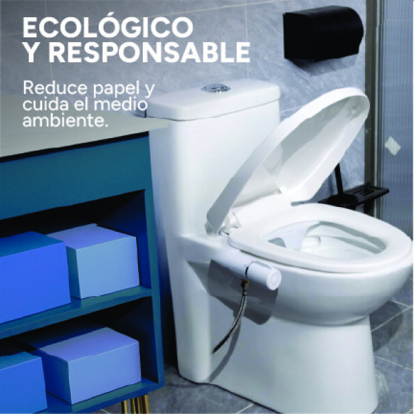 Bidet Para Inodoro Moderno Adaptable Ducha Higienica Baño Color Blanco