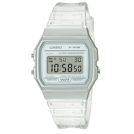 Reloj CASIO RETRO F91WS-7DF Resina Transparente Esfera 33mm 0