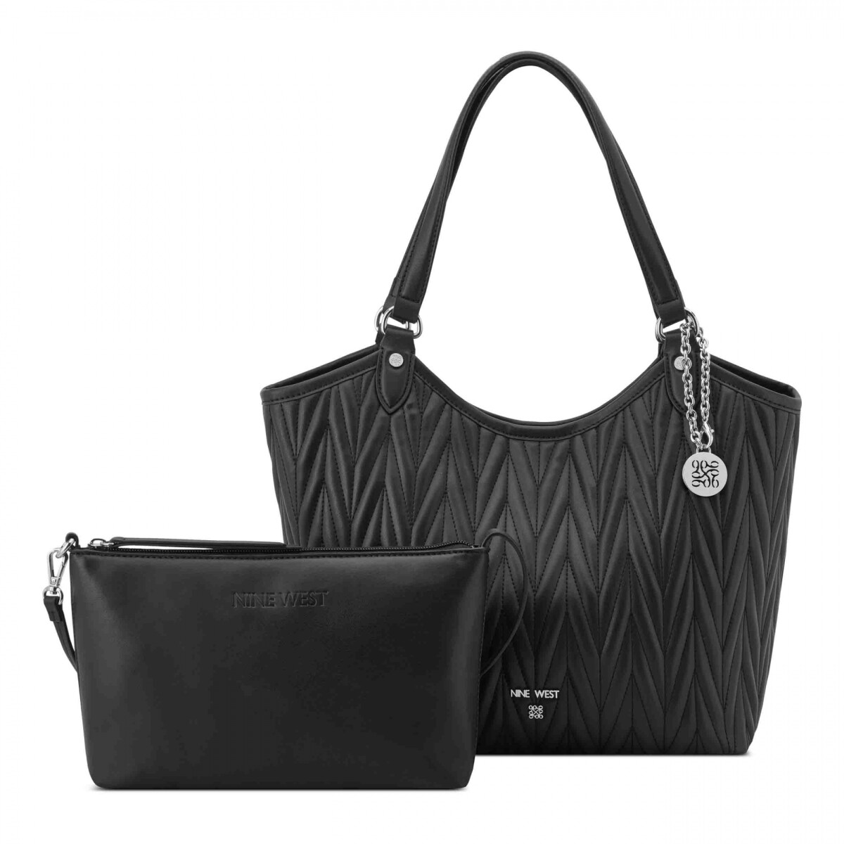 Jaslee 2 In 1 Tote - Black 