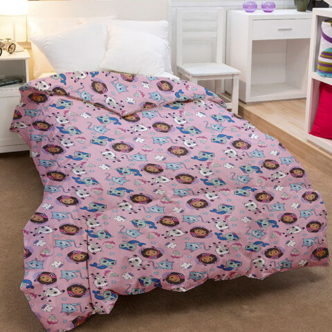 Acolchado Infantil La Casa Gabby 1 Plaza 100% Microfibra U