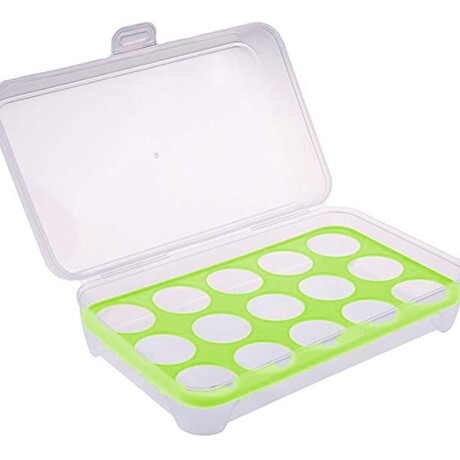 Huevera Organizador Plástico Para Almacenamiento 15 Huevos Verde
