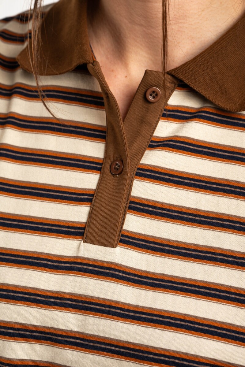 Remera Polo Rayada Multi