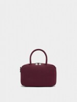 Bolso Bowling De Textura Suave burdeos