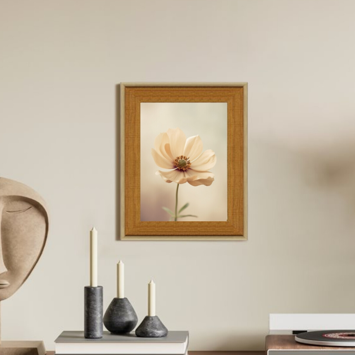 Portarretrato 13x18 dos tonos simil madera - BEIGE Y MARRON CLARO 