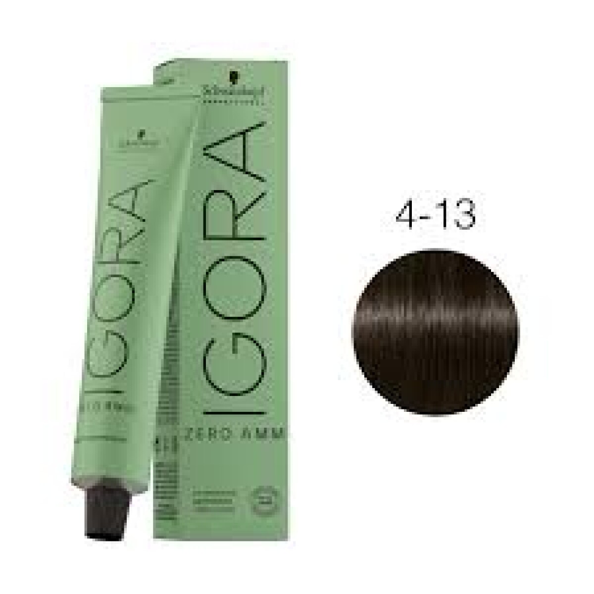 Igora Tinta Zero Amoniaco 60ml - Castaño Medio Cendre Matte N°4-13 