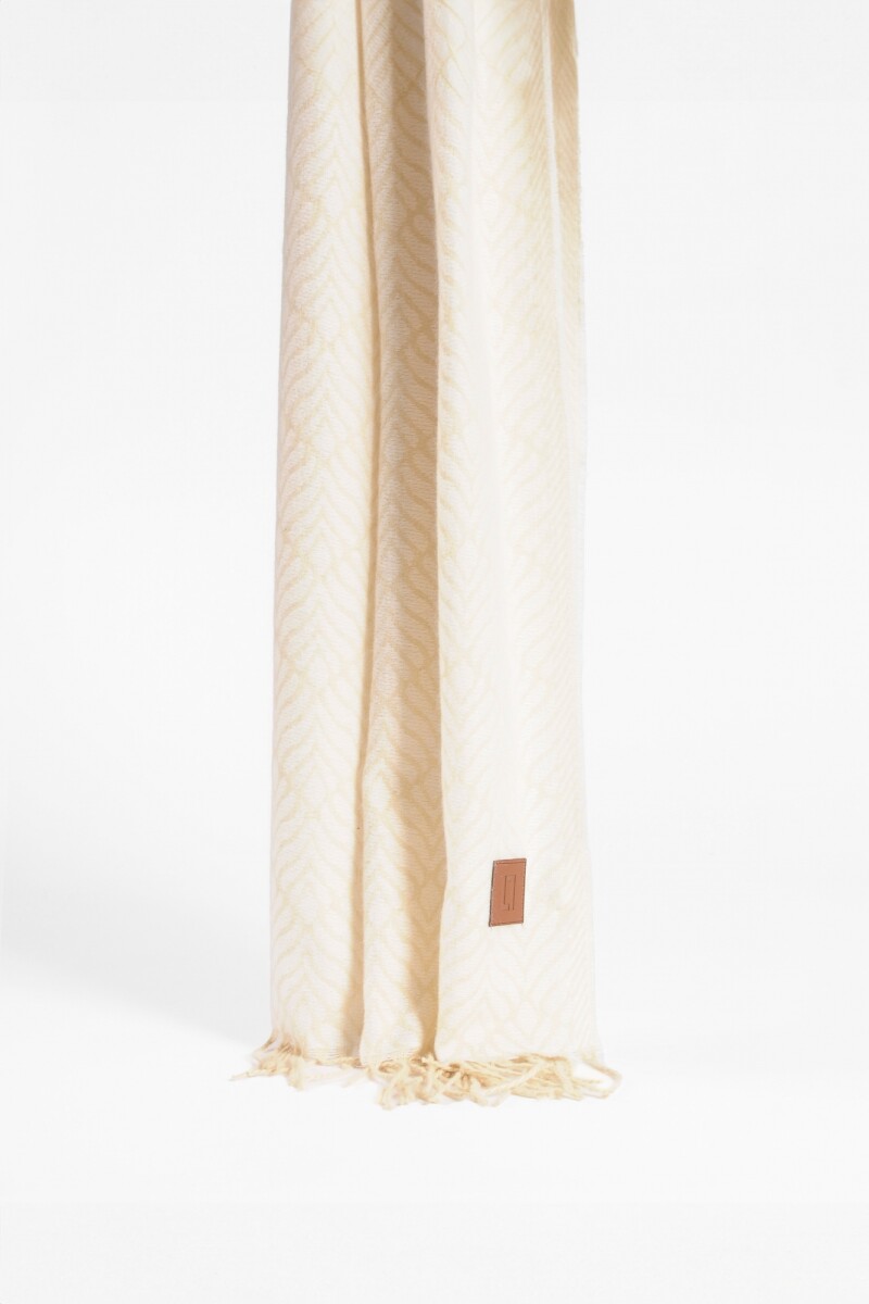 Pashmina con jacquard beige