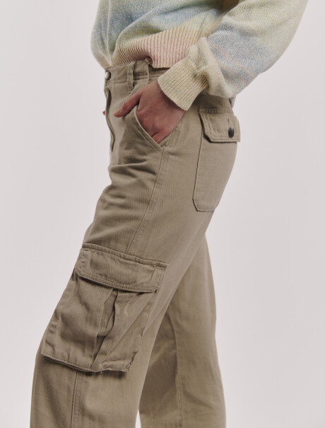 Pantalon cargo beige