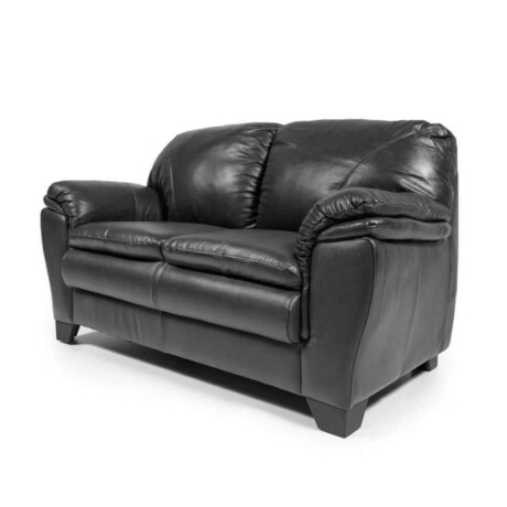 Sillon 100% Cuero 2 Cuerpos Monza Negro