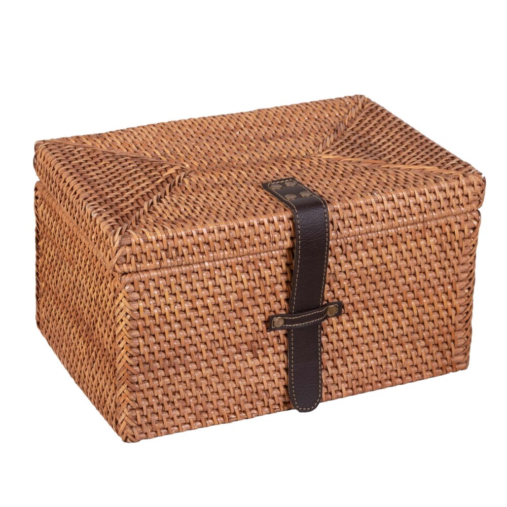 CAJA ORG RTB2477 RATTAN NATURAL-BEIGE RTB2477, NATURAL/NEGRO
