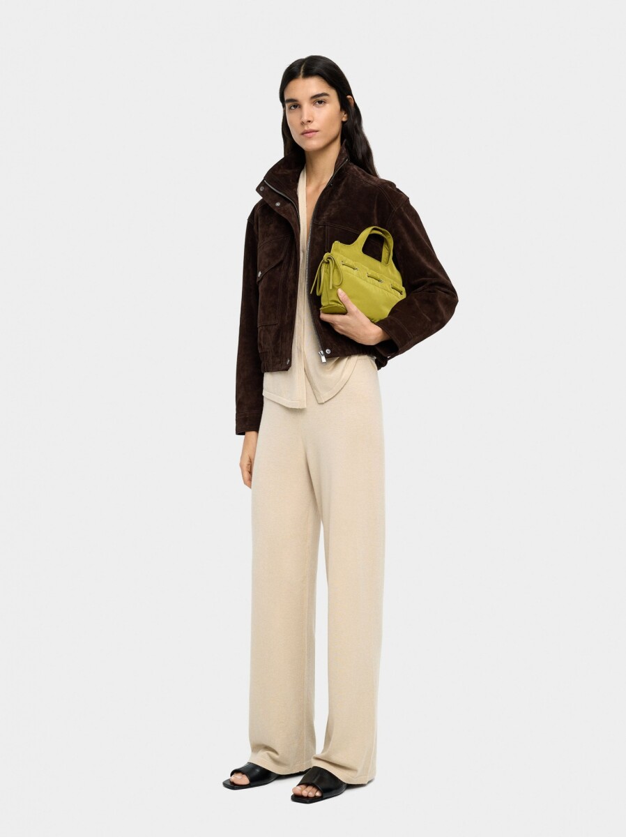Pantalón De Punto Con Mezcla De Lana - beige 