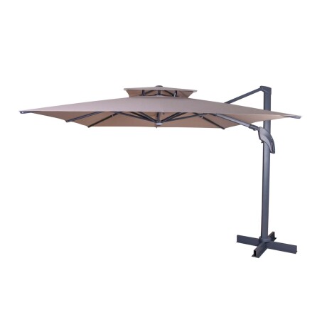 SOMBRILLA ALUMINIO 3*3M ALUMINIO NATURAL-BEIGE MUMBAI LED