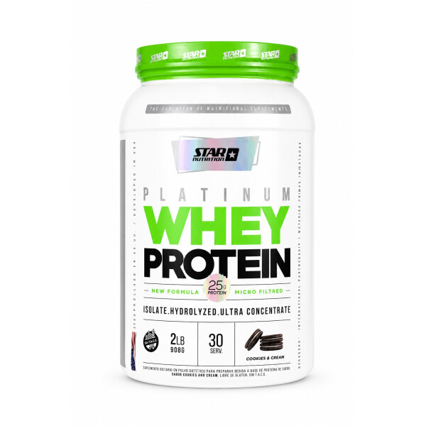Platinum Whey Protein Cookies & Cream 2 lb Star Nutrition Platinum Whey Protein Cookies & Cream 2 lb Star Nutrition