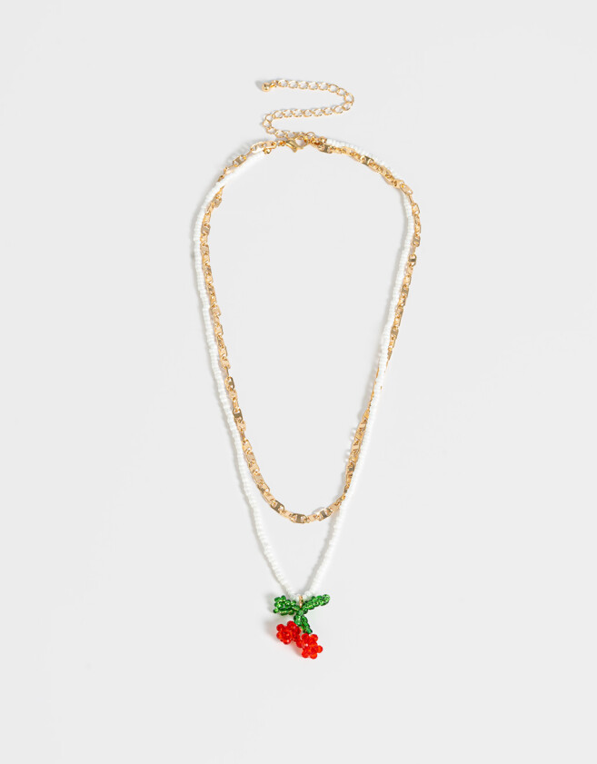 Collares Cortos Frutas Collar Multicadena Fruta - Dorado