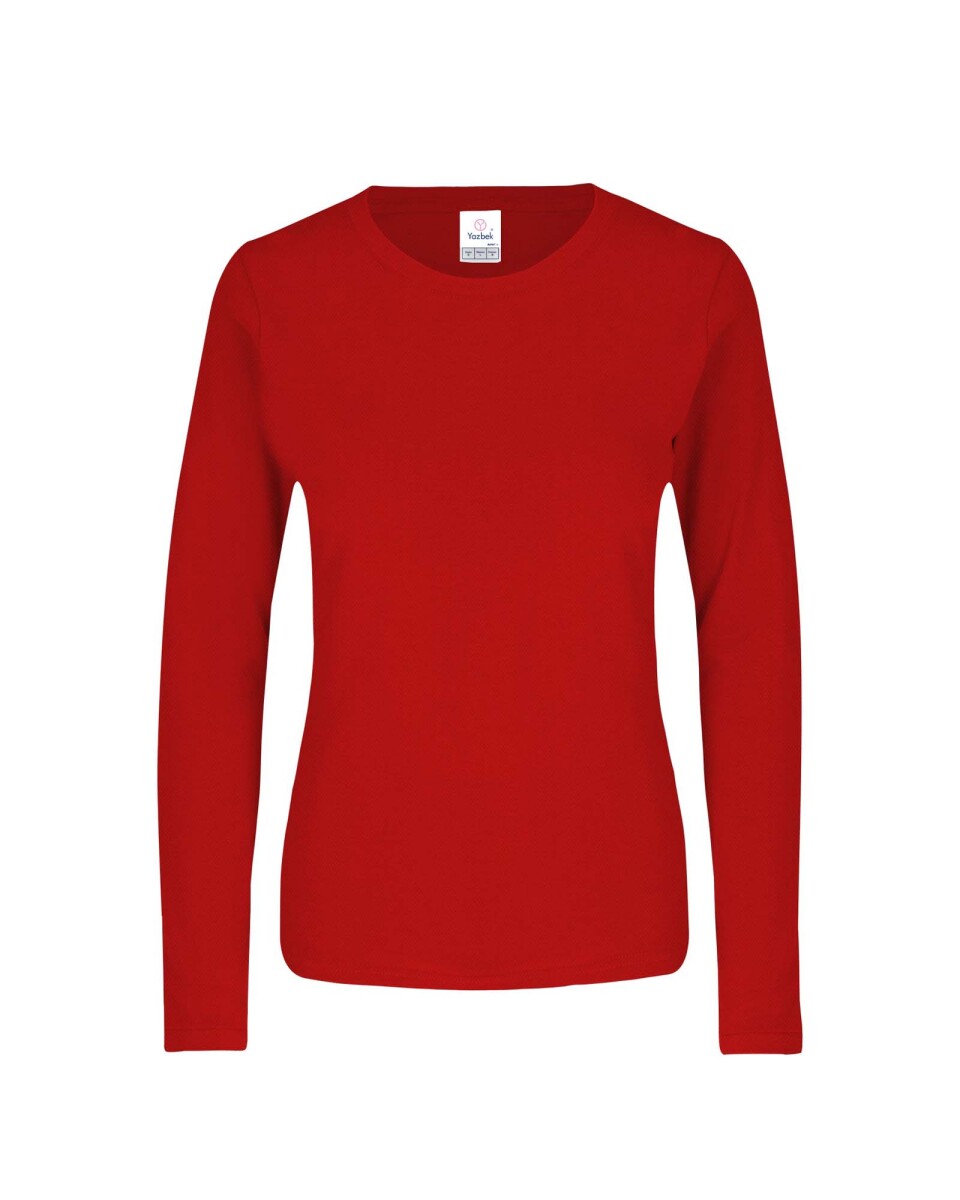 Camiseta a la base dry fit manga larga dama - Rojo 