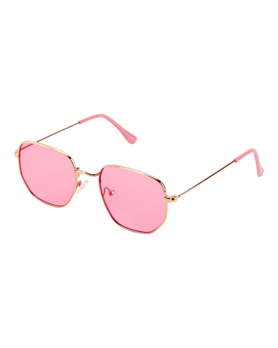 Lentes de sol aviador, protección 100% UVA-UVB, rosados 