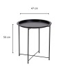 DY01 Mesa Auxiliar Reno Con Bandeja Chata 47x47x50 Cm- Gris