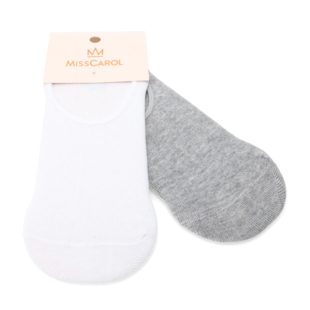 Medias de Mujer Miss Carol Media pack x2 solid Blanco - Gris