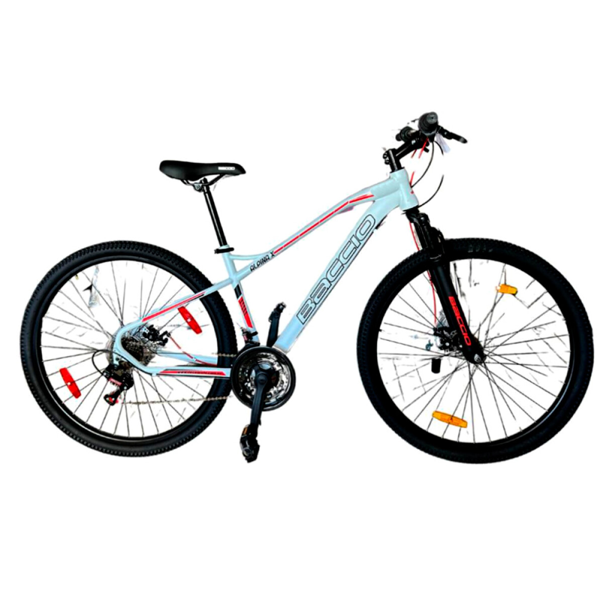 Bicicleta Baccio Alpina X Man R 27,5 Blanco/Rojo 