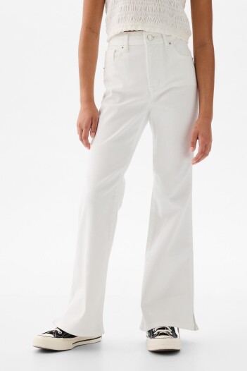 Jean Tiro Alto 70S Flare Niña White Denim