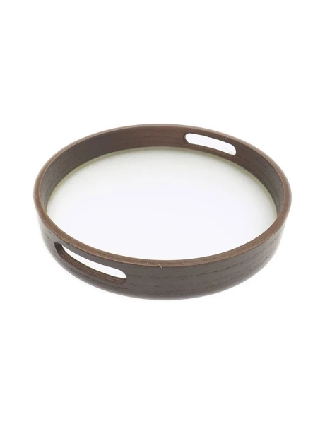 BANDEJA MDF/VIDRIO D30x4CM MARRON BANDEJA MDF/VIDRIO D30x4CM MARRON
