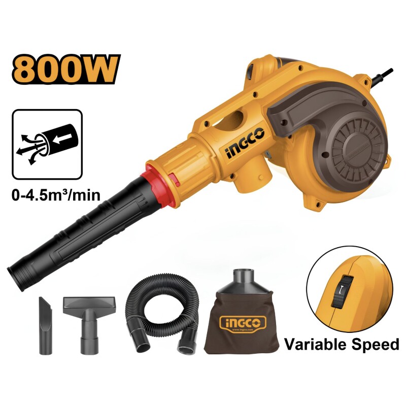 Sopladora Aspiradora Ingco 800W 220 V + Accesorios Sopladora Aspiradora Ingco 800W 220 V + Accesorios