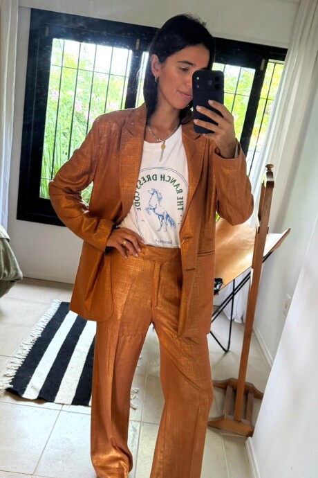 Pantalón Sastre Lurex Terracota