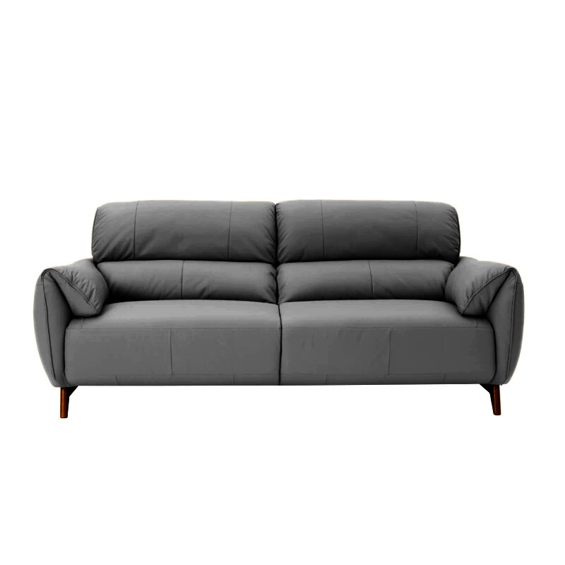 Sofa Puerto 3 cuerpos - Tapizado en cuero vacuno - Color gris cemento Sofa Puerto 3 cuerpos - Tapizado en cuero vacuno - Color gris cemento